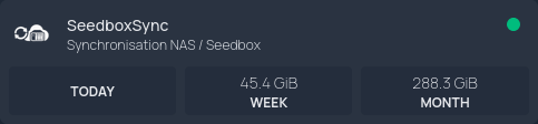 SeedboxSync widget in Homepage